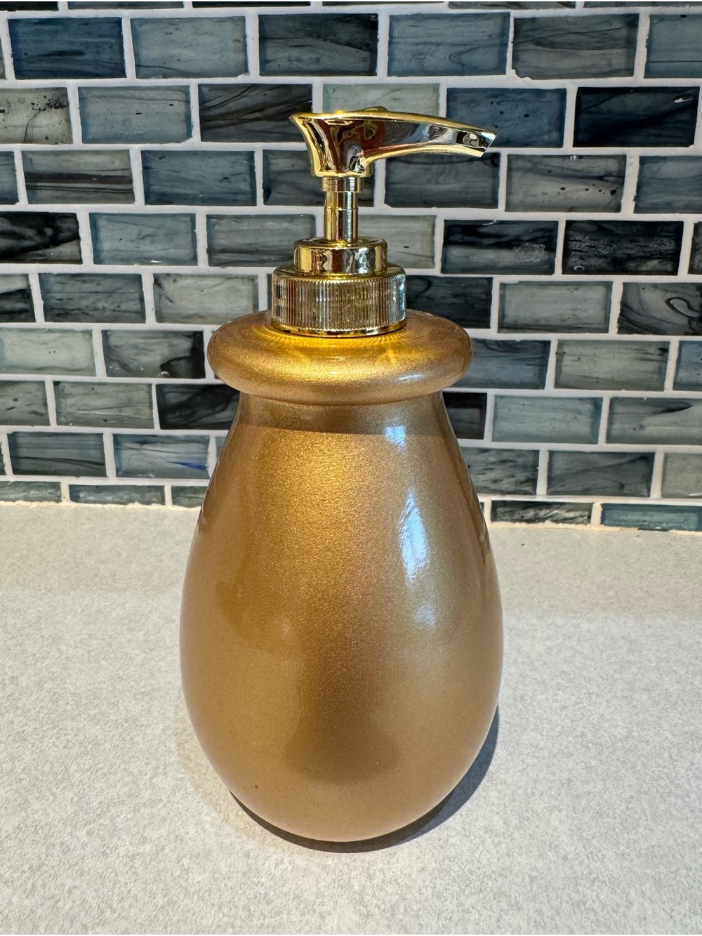 Victoria's Secret Gold Ceramic Lotion/Soap Dispenser